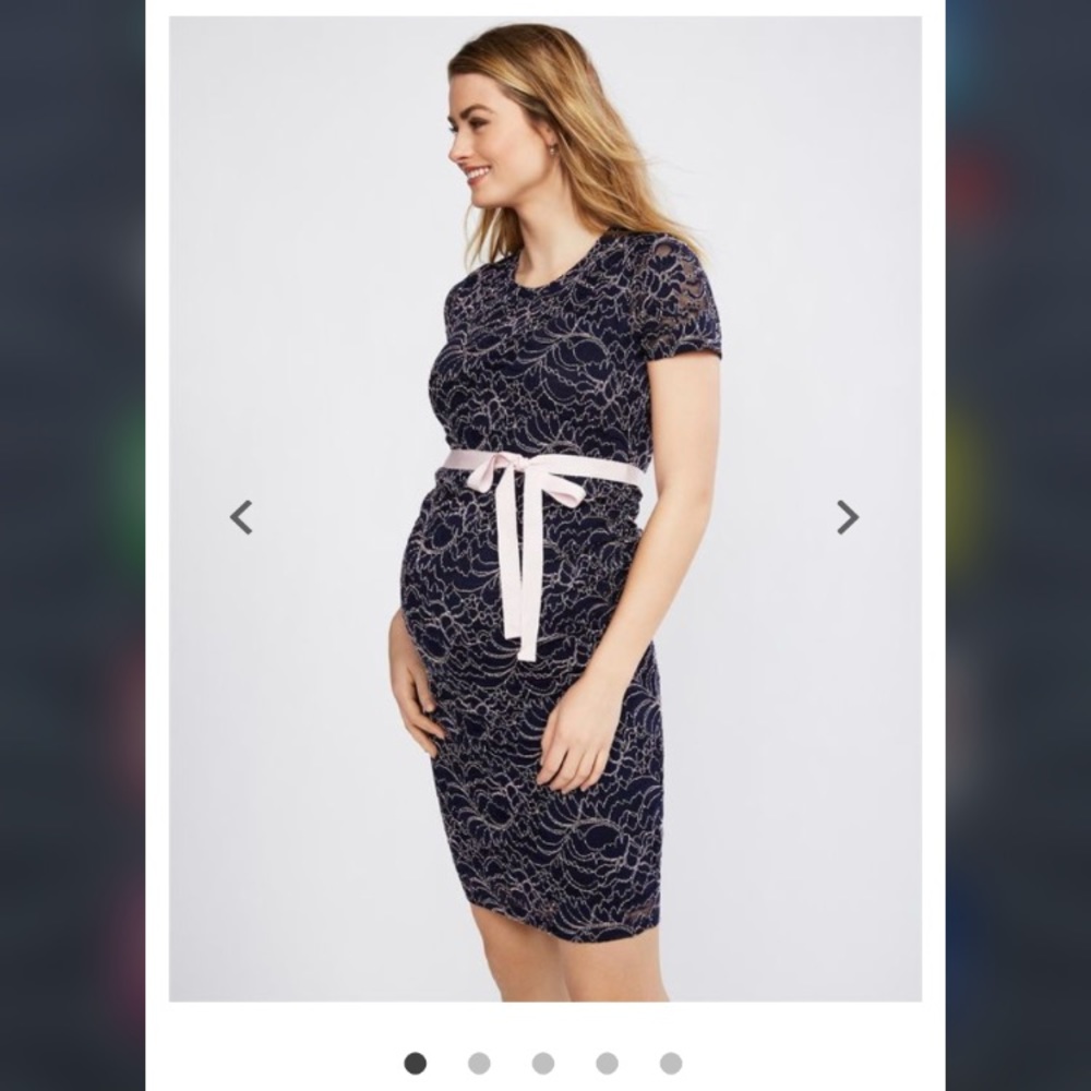 NWT Motherhood Maternity blue & pink dress - Sz Md